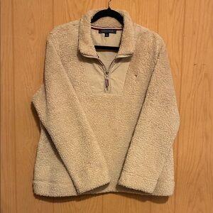 Tommy Hilfiger Beige Sherpa Turtleneck Sweater